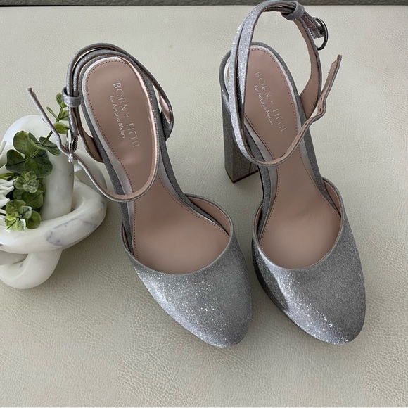 Antonio Melani x Born on Fifth Liv Metallic Glitter Closed Toe Platform Pumps - Picture 8 of 15